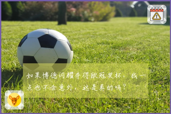 如果博德闪耀夺得欧冠奖杯，我一点也不会意外，这是真的吗？